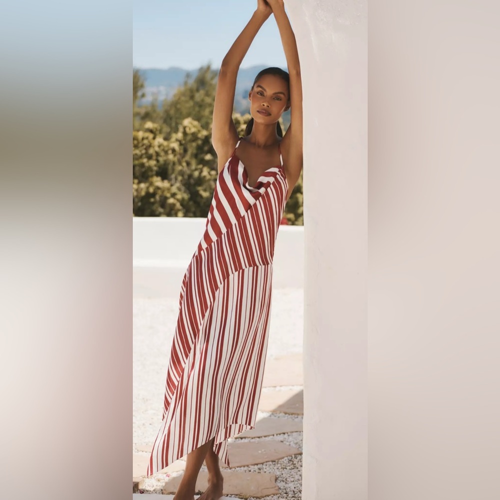 By Anthropologie Sleeveless Asymmetrical Midi Dress, NWT
